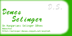denes selinger business card